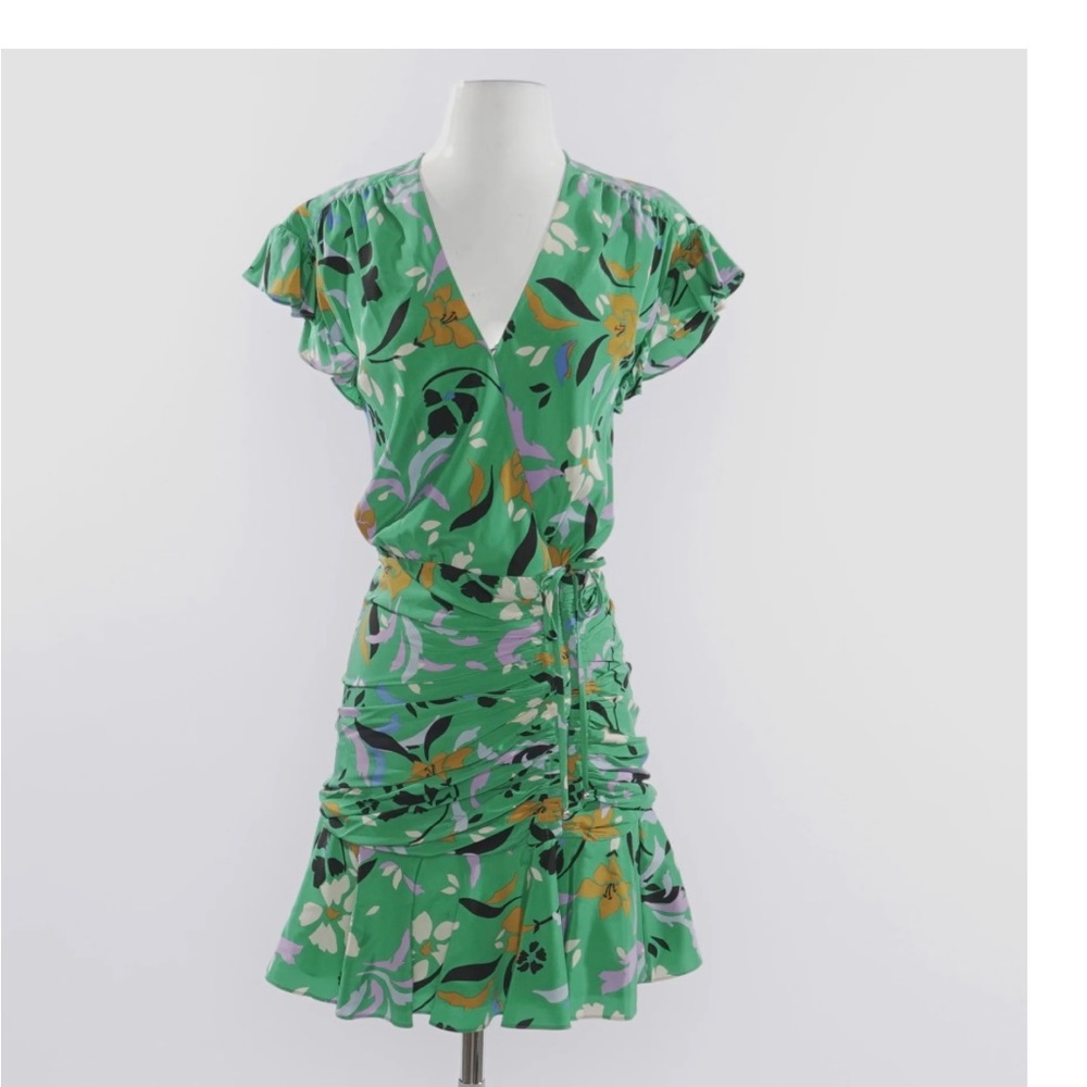 Veronica Beard Marla Mini Dress in green multi